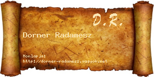 Dorner Radamesz névjegykártya
